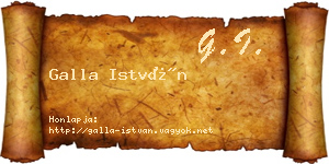 Galla István névjegykártya